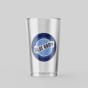 Carlisle United Pint Glass - Conical Pint Glass - Blue Army Brewing Co. – art print by Print By Rob
