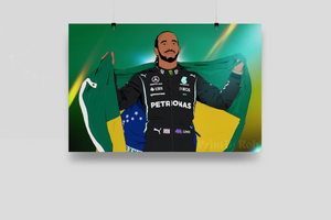Lewis Hamilton Print - Formula One Art - Mercedes F1 – art print by Print By Rob