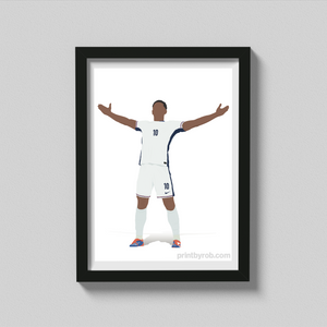 Jude Bellingham Print - England Poster - Euro 2024 Wall Art