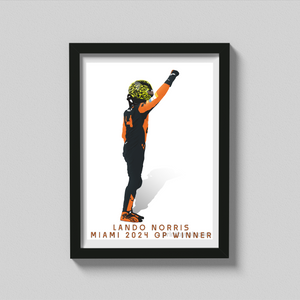 Lando Norris Print - McLaren F1 Poster - Miami 2024