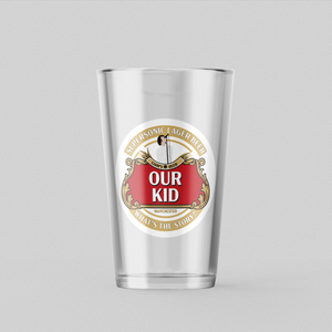 Oasis Inspired Pint Glass – Our Kid Beer