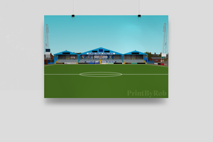 Warwick Road End Carlisle United - Brunton Park Print Football Stadium Poster