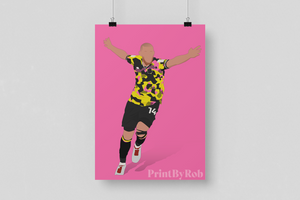 Joe Garner Fruit Salad Print - Carlisle United 2023/24 Away Kit Poster