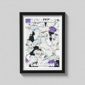 Real Madrid Retro Kit Poster - Real Madrid Kit - Real Madrid Print - Champions League 2024