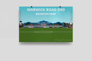 Warwick Road End Carlisle United - Brunton Park Print Football Stadium Poster