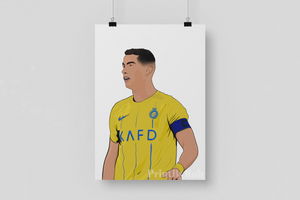 Cristiano Ronaldo Print - Al-Nassr Poster Saudi Arabia Football Wall Art