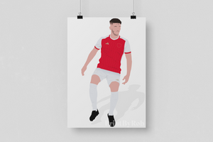 Declan Rice Poster - Arsenal FC Wall Art - Football Print