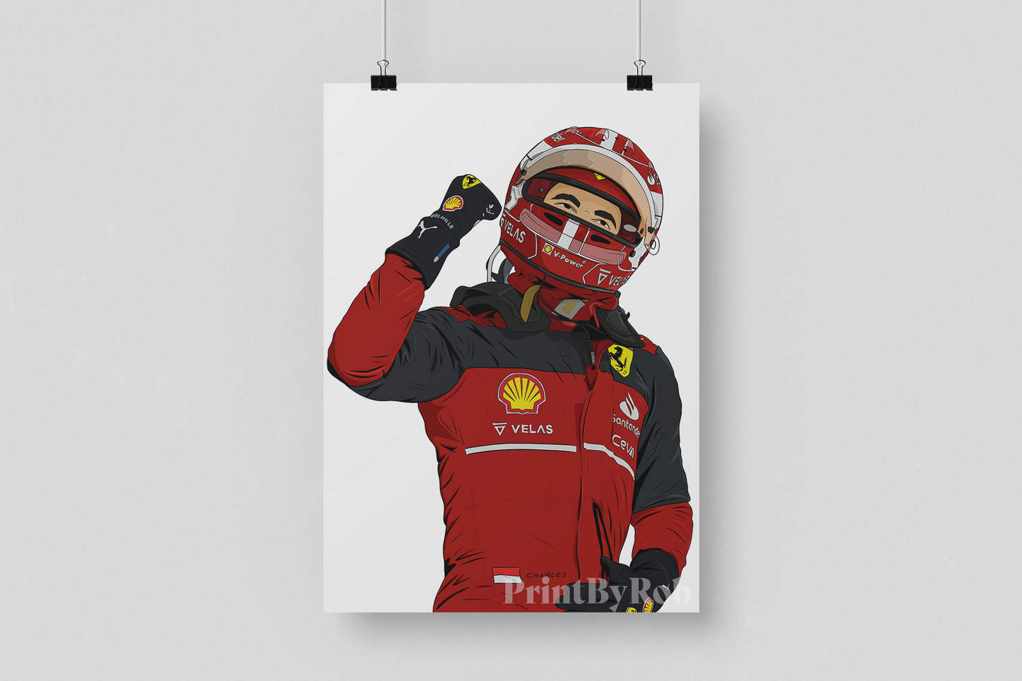 Charles Leclerc Wall Art - Formula 1 Print - F1 Ferrari Poster – Print ...