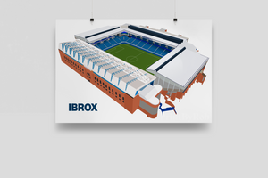 Ibrox Stadium Wall Art - Rangers FC Print -  Scottish Football Poster