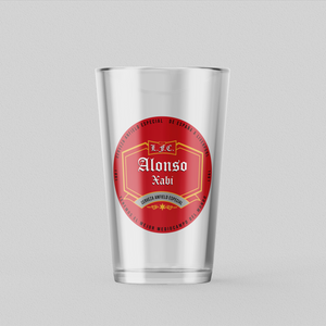 Xabi Alonso Conical Pint Glass - Liverpool Pint Glass – art print by Print By Rob