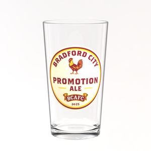 Inspired By Bradford City Pint Glass - Promotion Ale- Bradford Conical Pint Glass - League Two Promotion 24/25 - Bradford City AFC