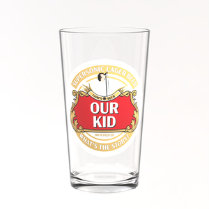 Oasis Inspired Pint Glass – Our Kid Beer