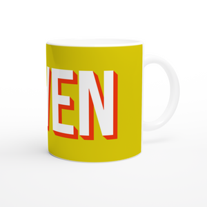 Riven Mug - White 11oz Ceramic Mug - Cumbrian Slang Mug