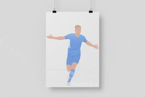 Kevin De Bruyne Manchester City Wall Art - Belgium Footballer Football Print Poster