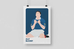 Ally McCoist Wall Art - Rangers FC Print - Scottish Football Poster Print By Rob Box with Text A3 - 11.7 x 16.5 