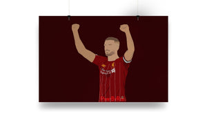 Jordan Henderson Print - Liverpool FC Wall Art Print By Rob 