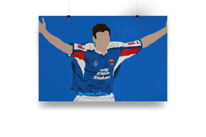 Michael Bridges Poster - Carlisle United Print Print By Rob Light Blue A3 