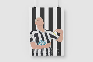 Bruno Guimarães Wall Art Newcastle United Poster Football Print Print By Rob Striped A3 - 11.7 x 16.5 