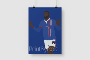 Jabo Ibhere Print - Carlisle United Wall Art Print By Rob Blue A3 - 11.7 x 16.5 