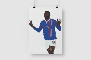 Jabo Ibhere Print - Carlisle United Wall Art Print By Rob White A3 - 11.7 x 16.5 