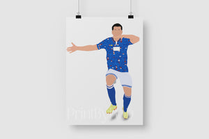 Jon Mellish Carlisle United Current Classic Kit Version Poster Print