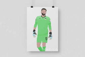 Ben Foster Poster Wrexham AFC Wall Art Football Print Print By Rob White A4 