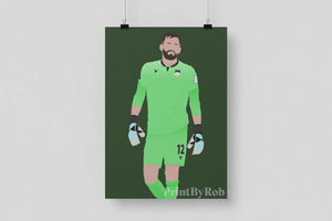 Ben Foster Poster Wrexham AFC Wall Art Football Print Print By Rob Dark Green A4 